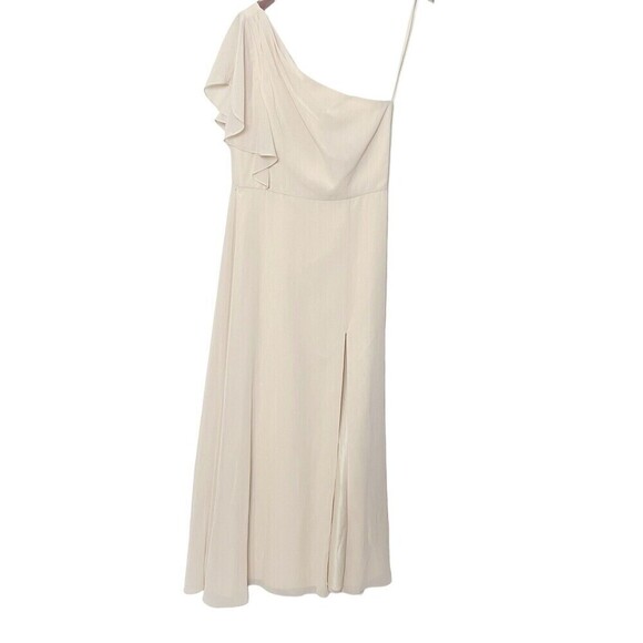 Marchesa Notte Cosenza One Shoulder Chiffon Gown Dress Women’s Size 10 Flawed - Picture 2 of 14